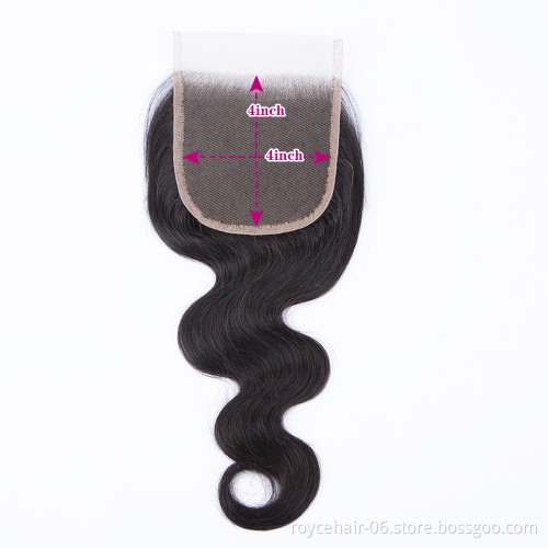 Royce Cheap Wholesale Price Brazilian human hair Bundles with lace closure Body weave Human Hair Extensions